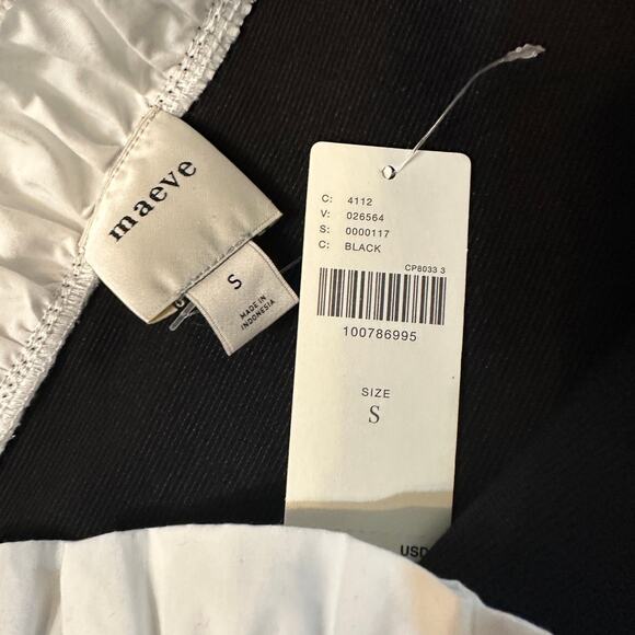 Maeve Off-The-Shoulder Hourglass Tuxedo Top women’s size small NEW black/white - Picture 8 of 8